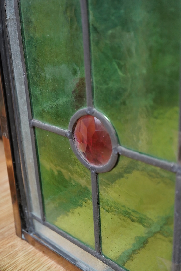 An Edwardian stained glass hanging hall lantern, 58.5cm
